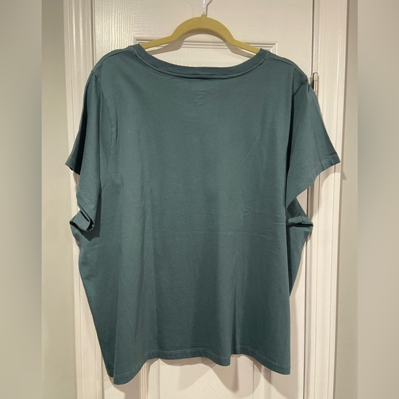 NWOT J. Crew Size 3X Essentials Teal Cotton Tee Shirt Short Sleeve Soft Comfy - Picture 7 of 10